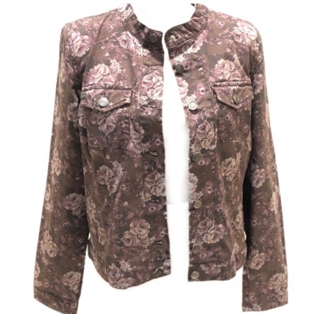 NWT Bandolino Floral Denim Jacket Size M